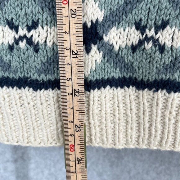 Vintage Jones New York Chunky 3D Knit Sweater Size M White Blue Crosby Dad 90s - Picture 7 of 9